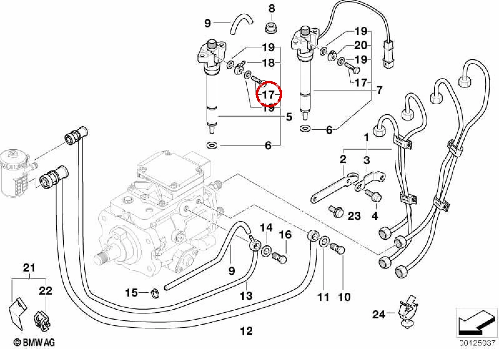 BMW E39 E46 Yakıt Hattı Banjo Cıvatası 13532247160