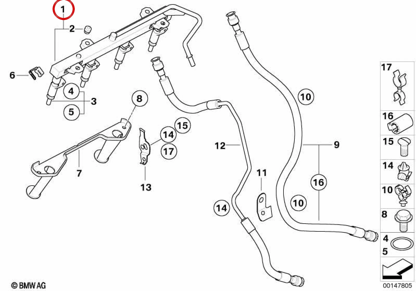 BMW E60 E81 E82 E83… Yakıt Enjeksiyon Rampası 13537530420