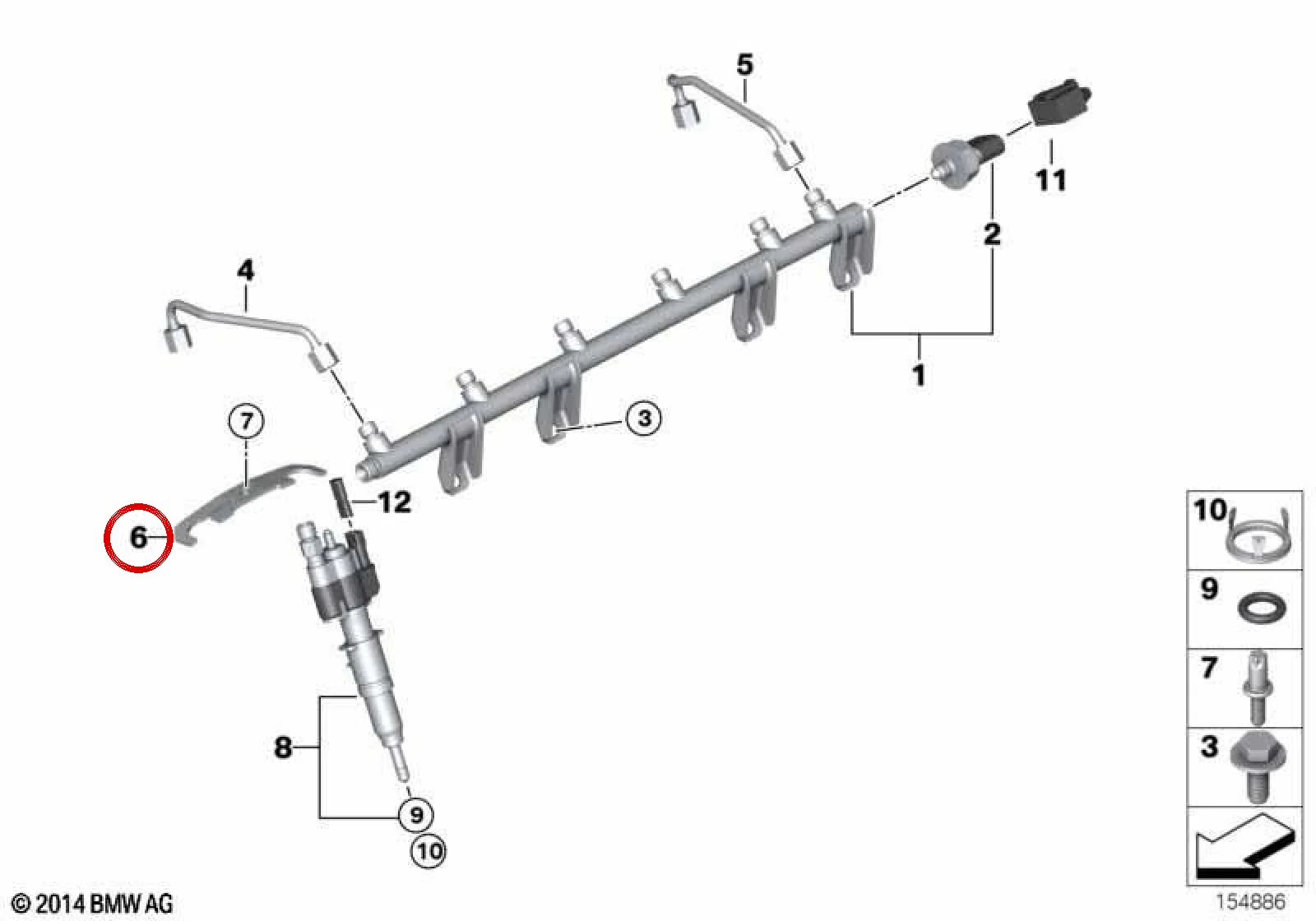 BMW E60 E61 E63 E64… Enjektör Tutucu Braketi 13537537318
