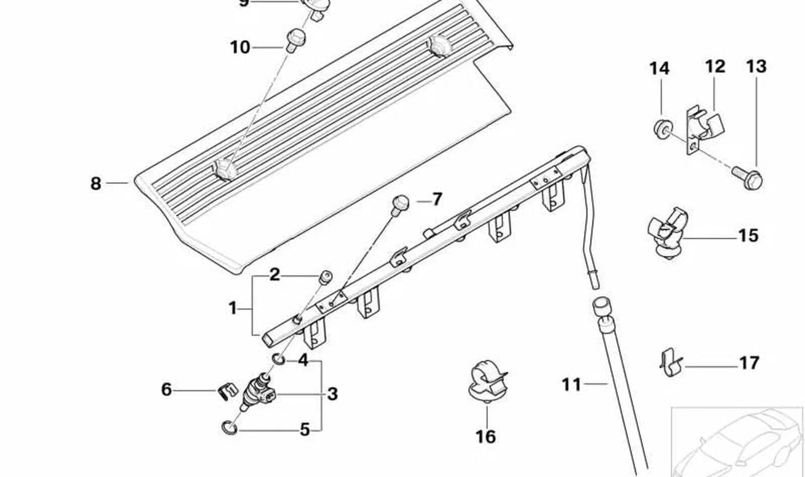 BMW E36 E39 E46 E53… Yakıt Enjeksiyon Borusu 13537541452