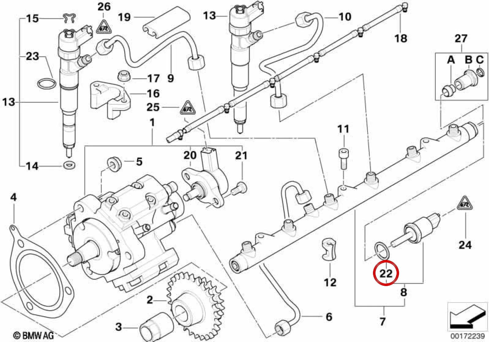 BMW E38 E39 E46 E53 Yakıt Hattı Conta Pulu 13537786471