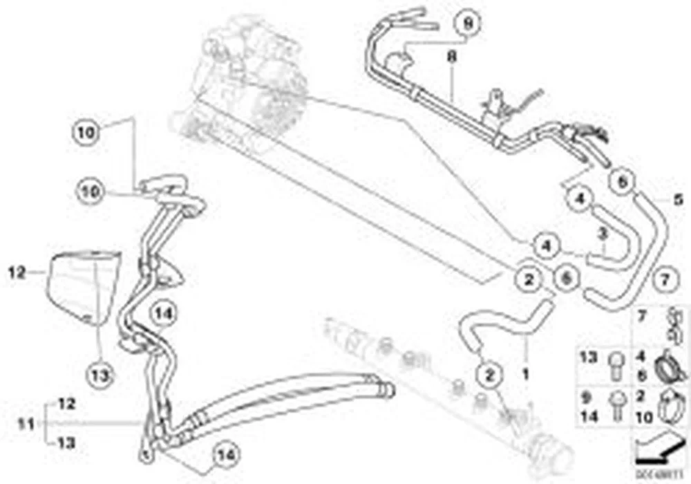 BMW MINI R50 Esnek Yakıt Hortumu 13537790861
