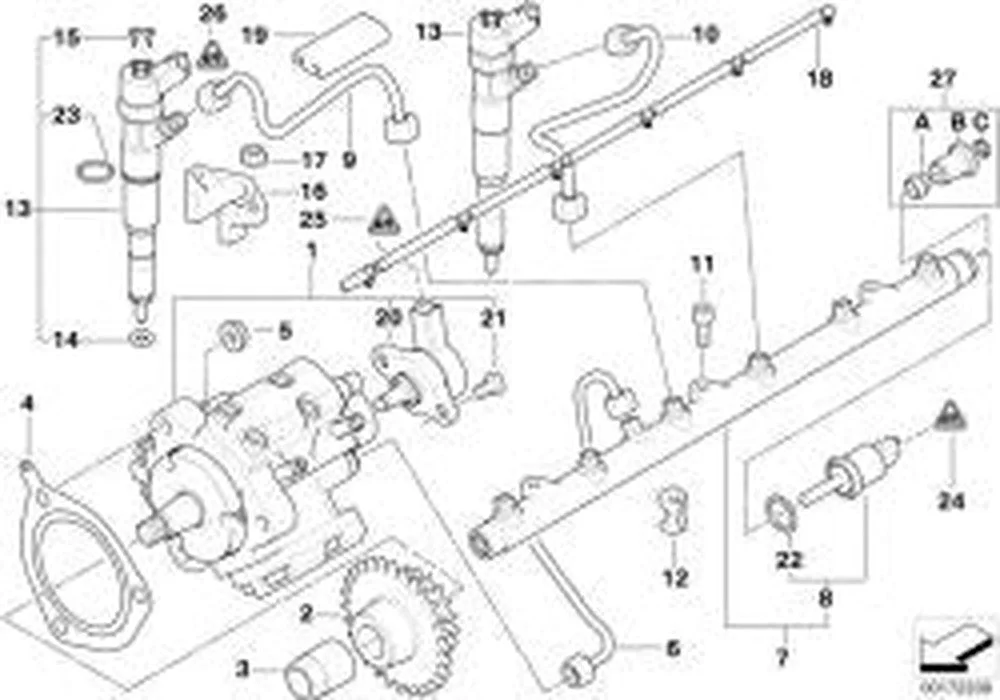 BMW E38 E39 E46 E53 Enjeksiyon Yakıt Rampası 13537812381