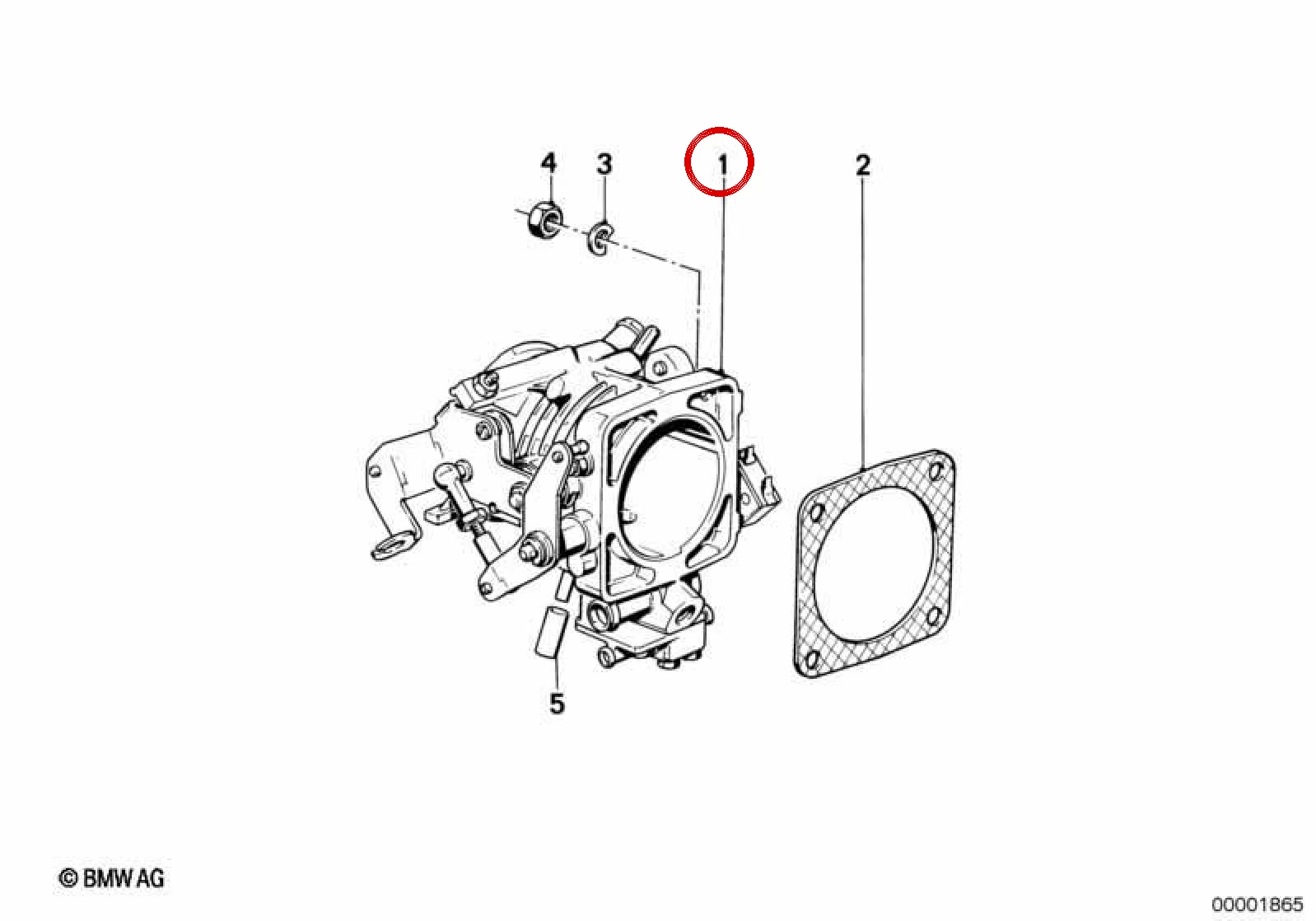 BMW E24 E28 E32 E34 Gaz Kelebeği Gövdesi 13541726611