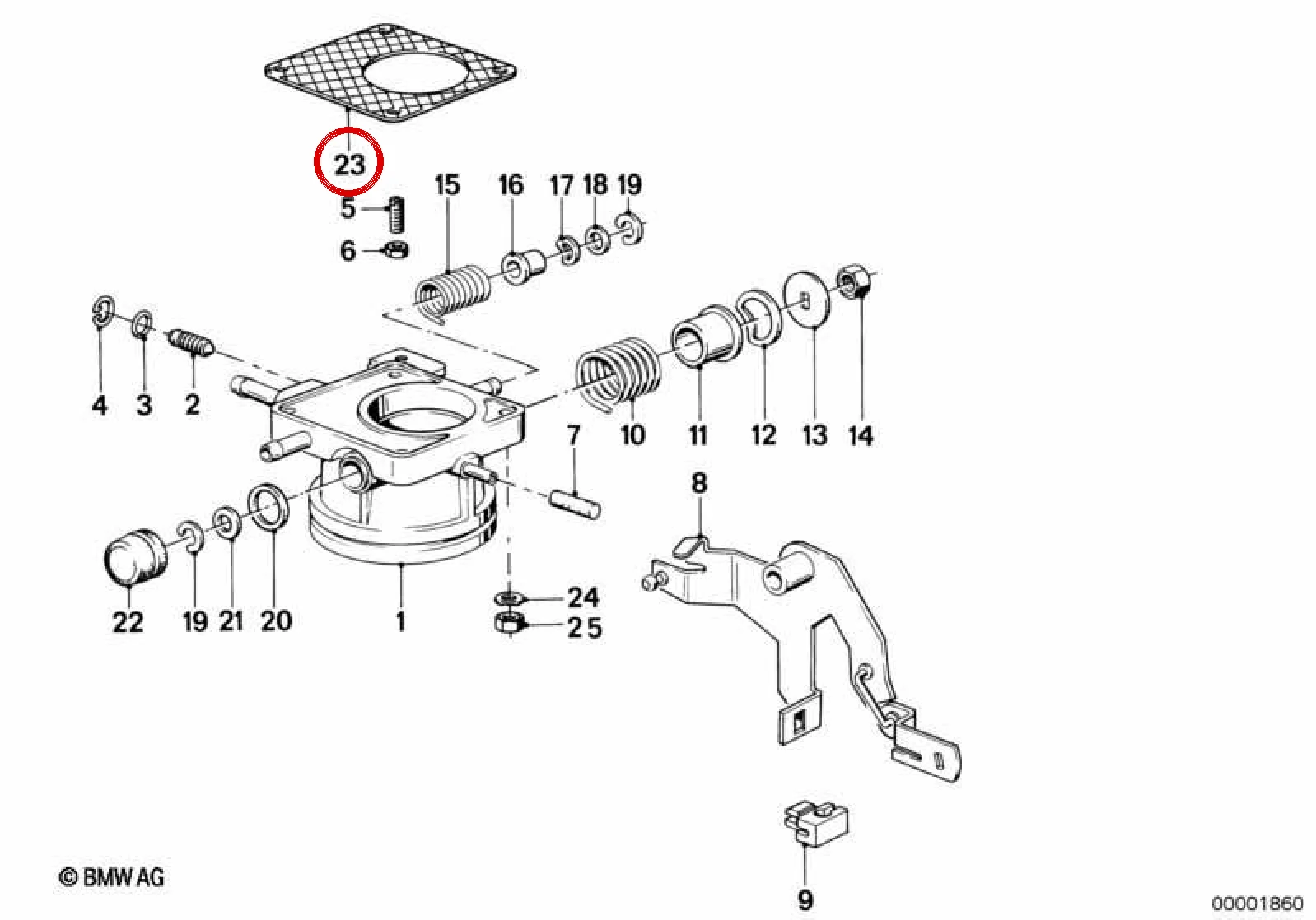 BMW E21 E28 E30 Asbestsiz Gaz Kelebeği Contası 13541727996