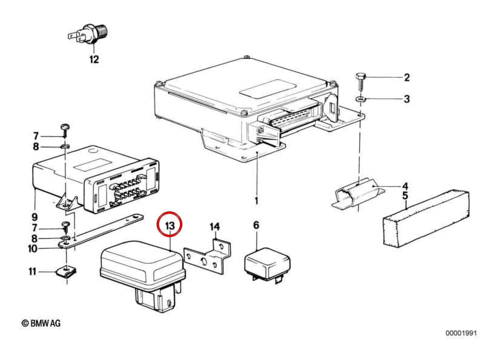 BMW E24 E28 Enjeksiyon Sistemi Şalteri 13621289527