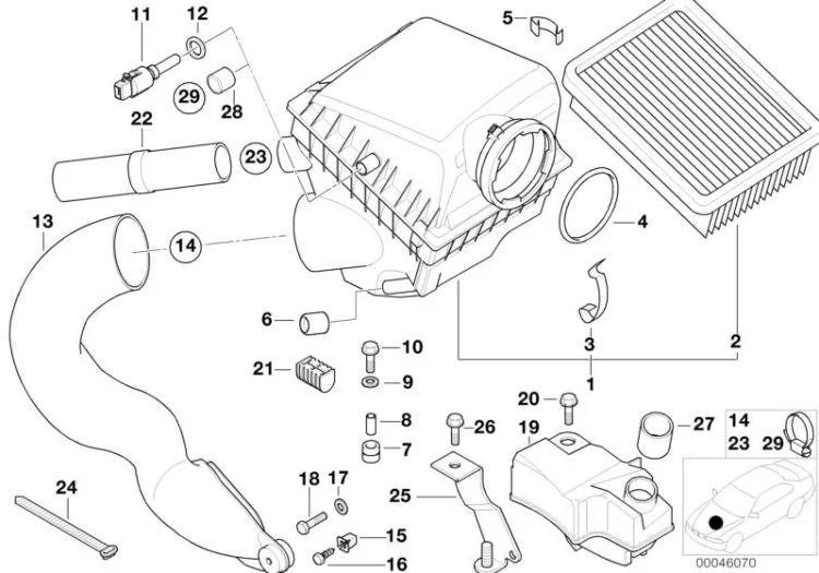 BMW 5 Serisi E39 Hava Filtre Kutusu 13711704880