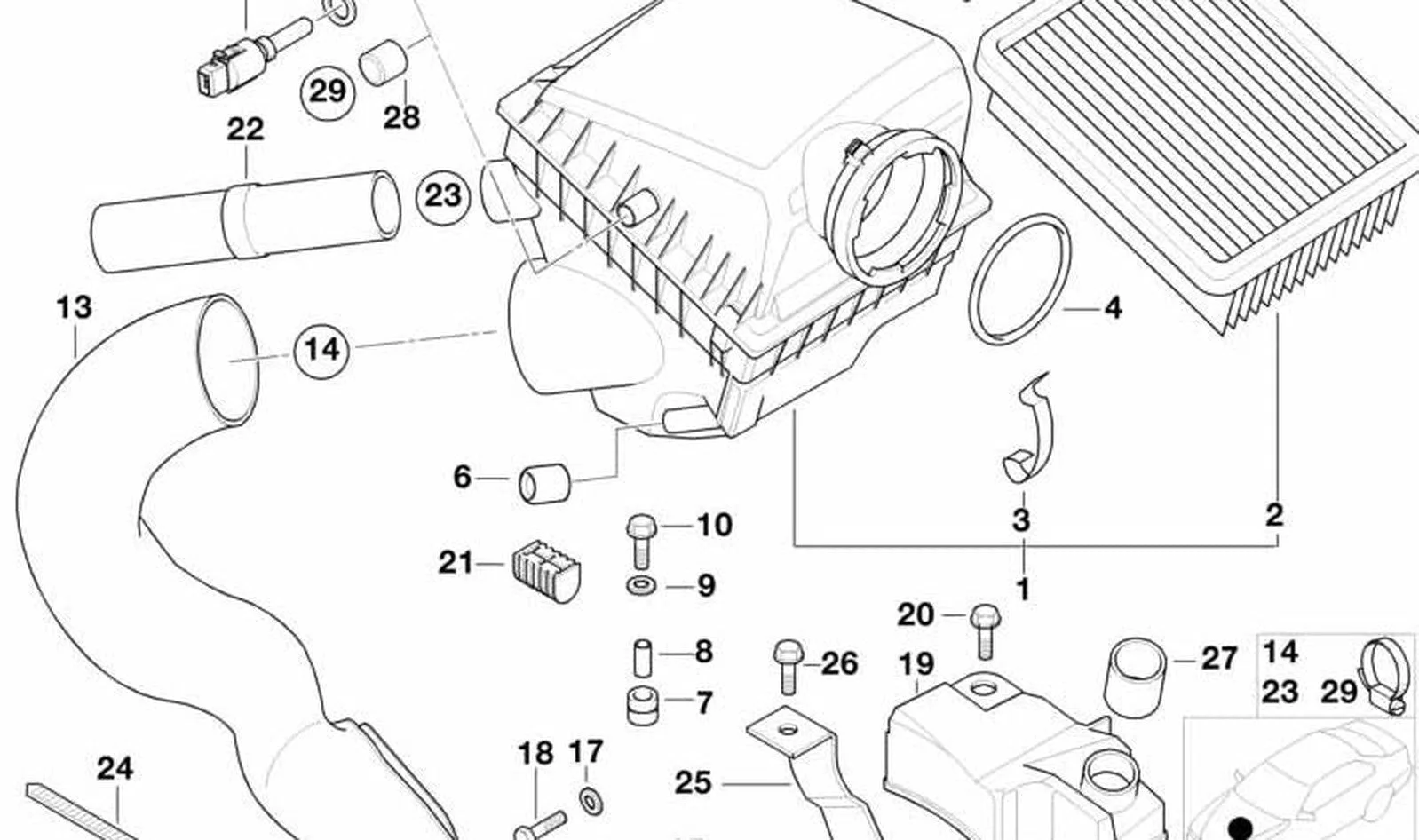 BMW 5 Serisi E39 Hava Filtre Kutusu 13711704880