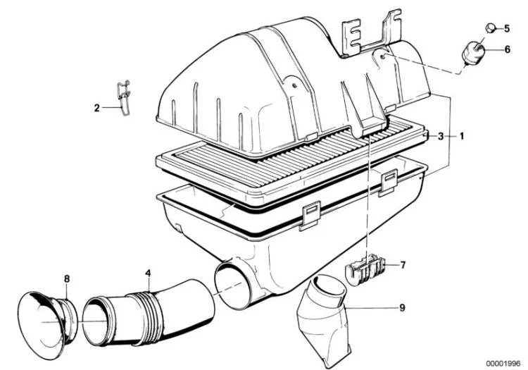 BMW E28 E30 Emme Havası Susturucu Kutusu 13711726966