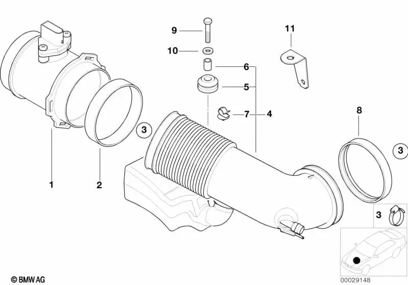 BMW E31 E32 E34 E38… Hava Kütle Ölçer Lastik Halkası 13711736195