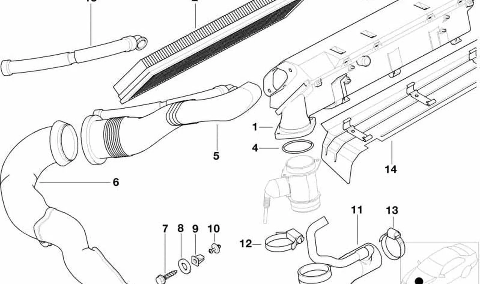 BMW 7 Serisi E38 725tds Hava Filtresi 13712246396