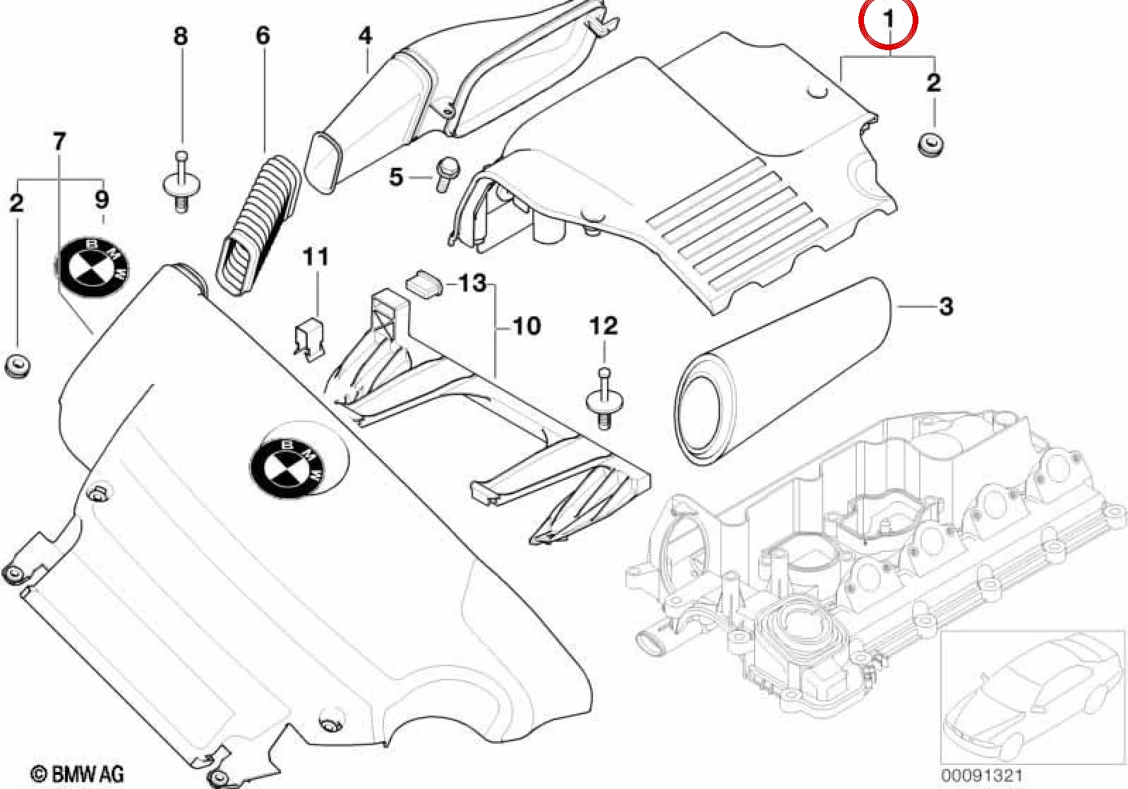 BMW 3 Serisi E46 Emme Sistemi Kapağı 13712246995