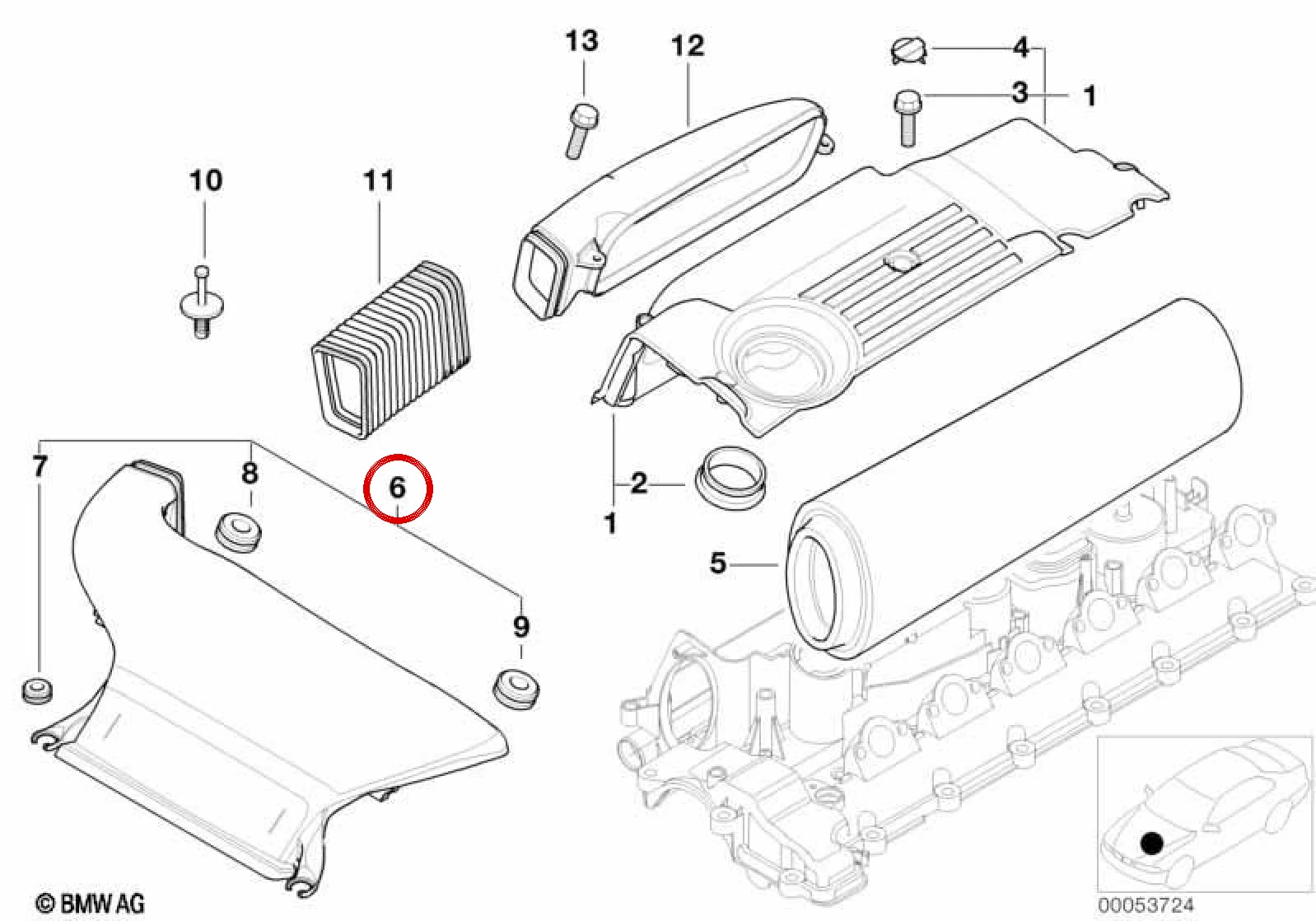 BMW 3 Serisi E46 Hava Emiş Ağzı 13712249880