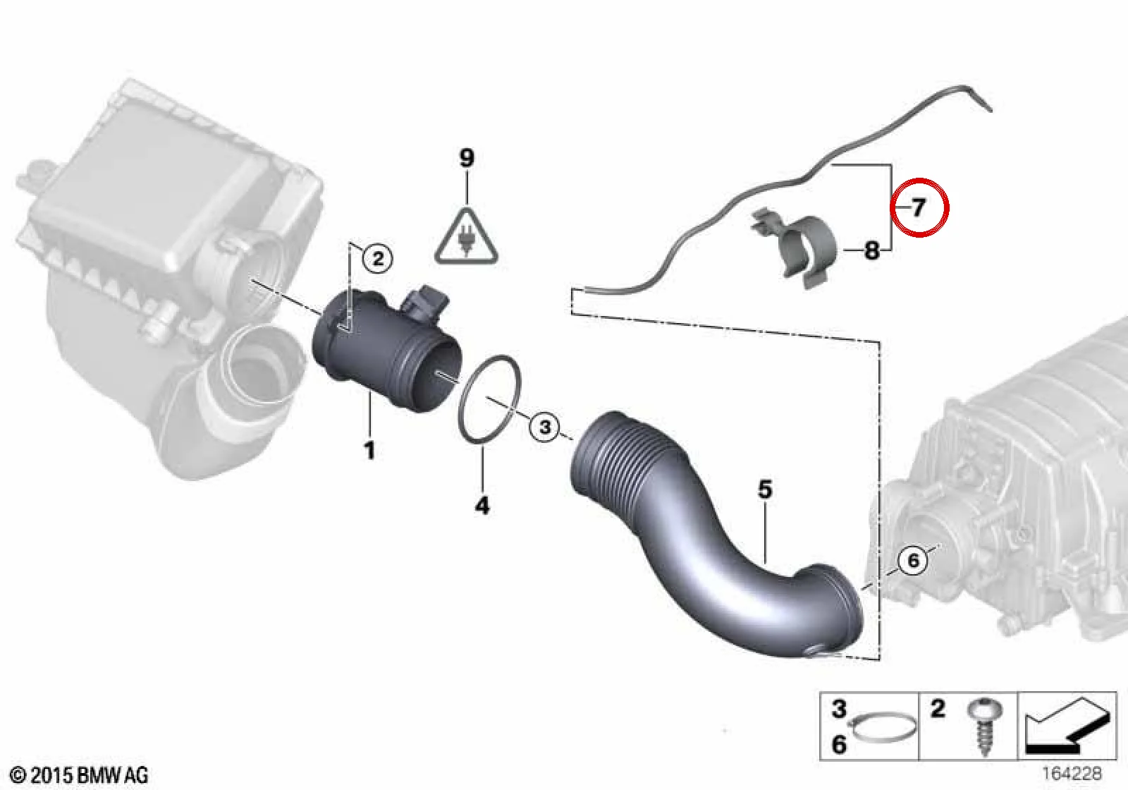 BMW E60 E61 E63 E64 Emme Sistemi Havalandırma Borusu 13717525720