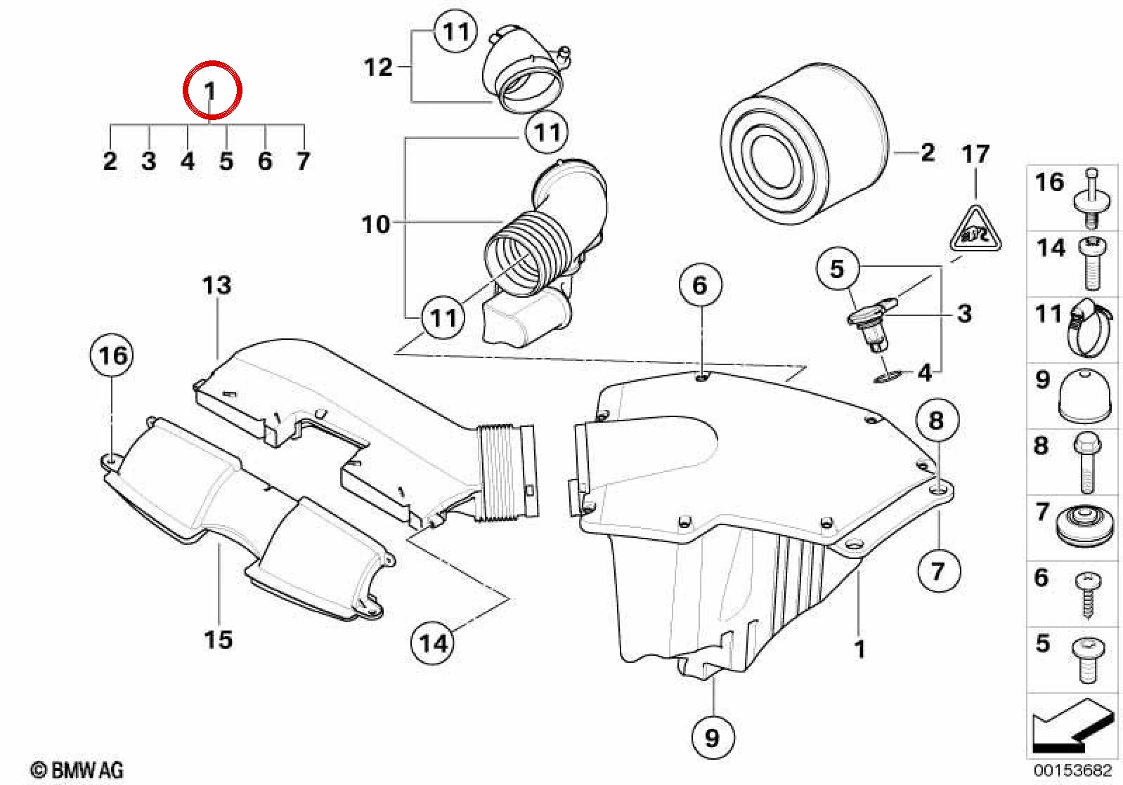 BMW 3 Serisi E90 E91 E92 E93 Hava Filtre Kutusu 13717579119