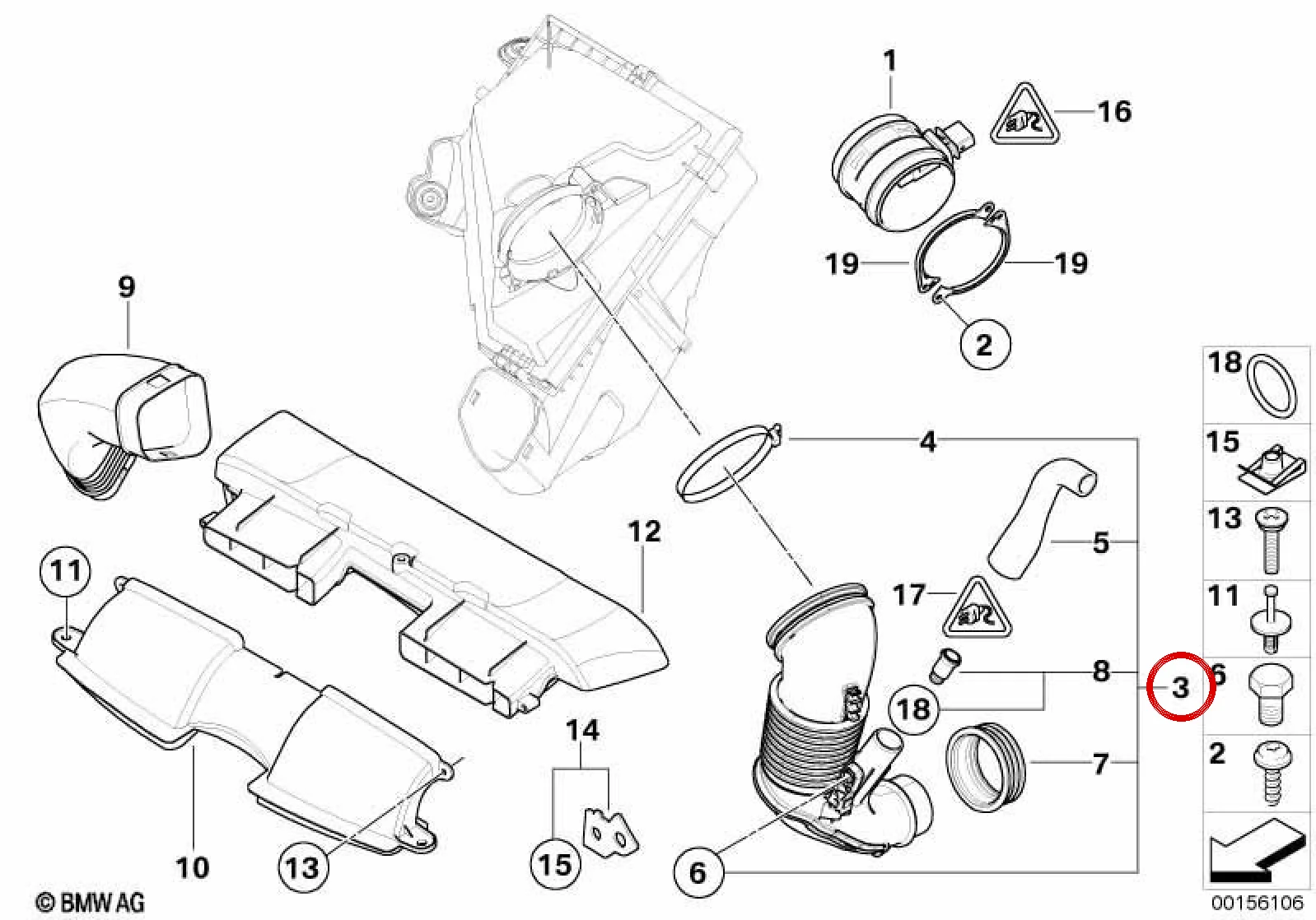 BMW E60 E61 E63 E64… Emme Havası Borusu 13717803517
