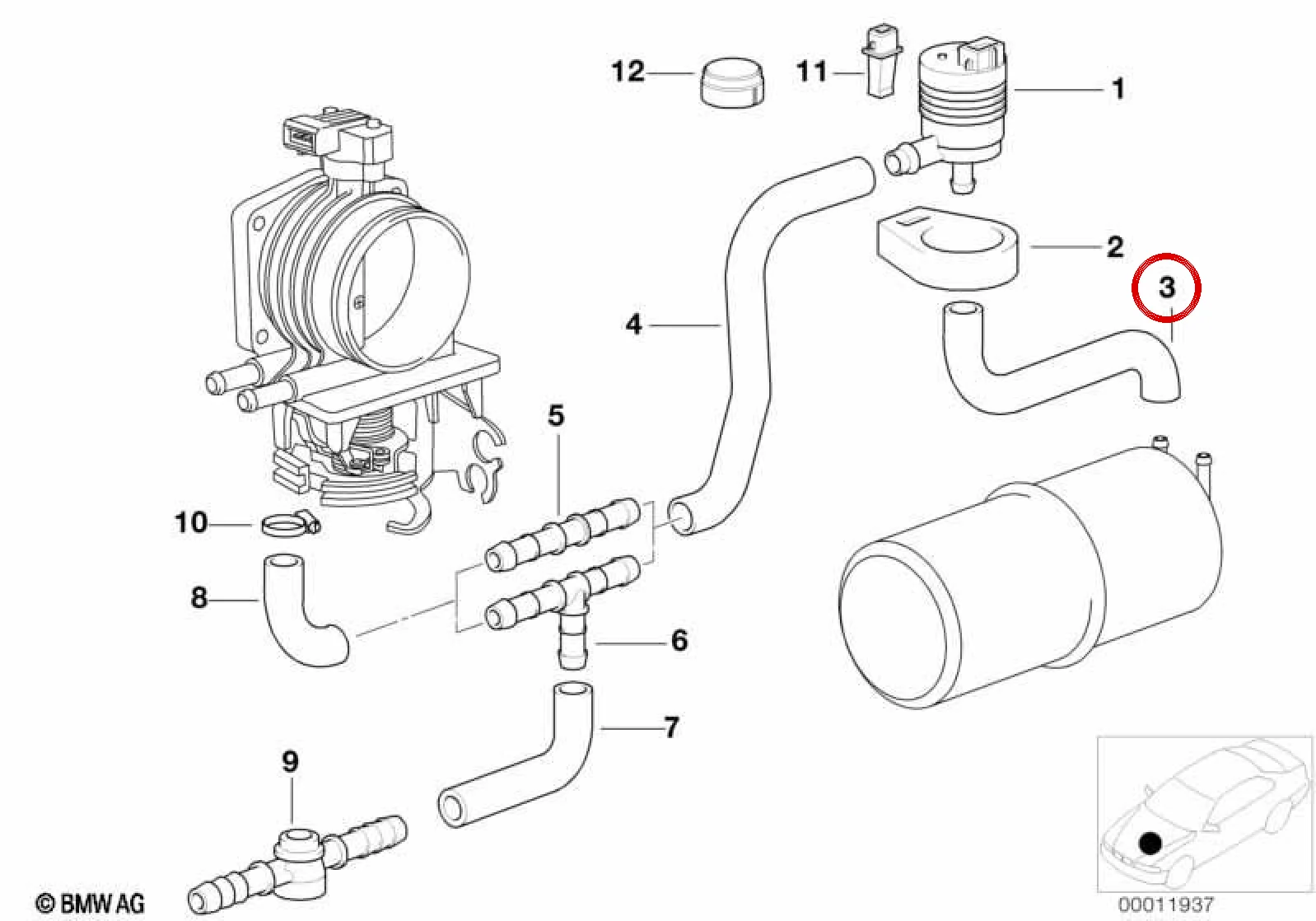 BMW E38 E39 E53 Hortum Dirseği 13901433894