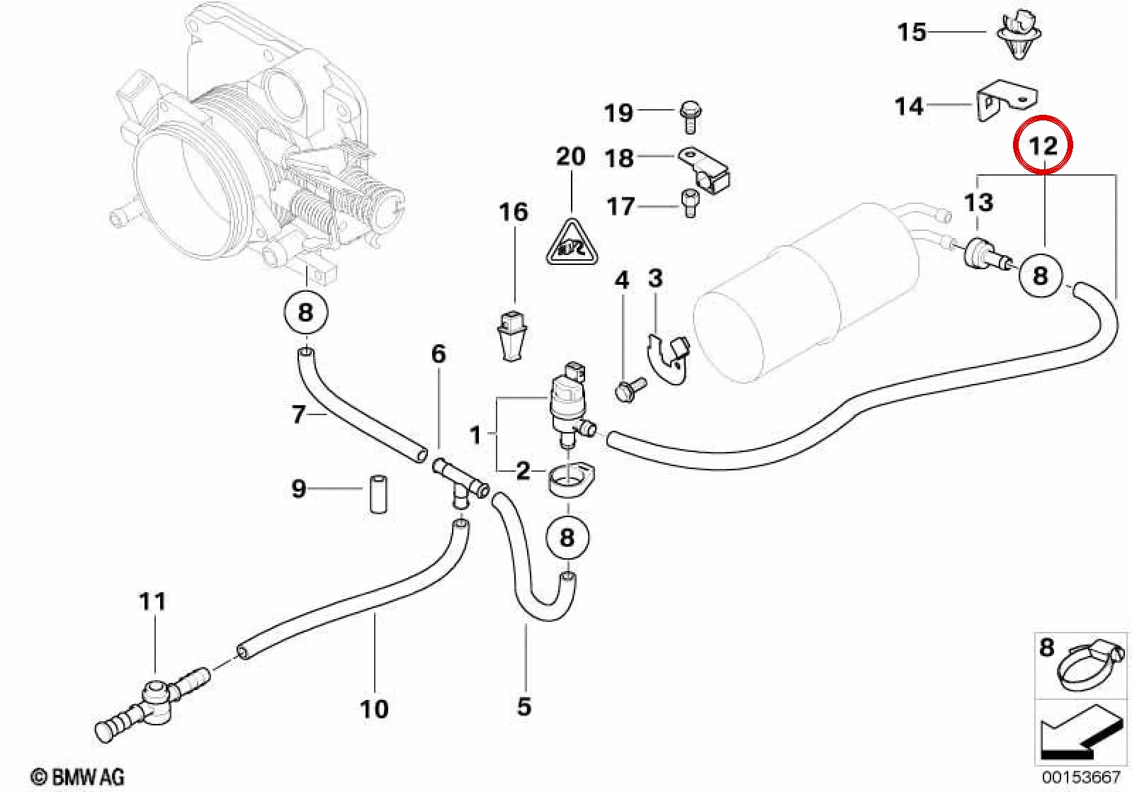 BMW 5 Serisi E39 Hava Emme Borusu 13901707839