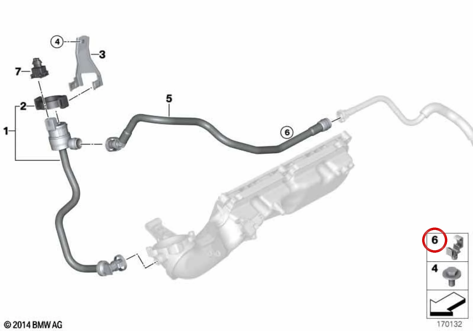 BMW E70 E71 E72 Havalandırma Hortumu Tutucusu 13907600070