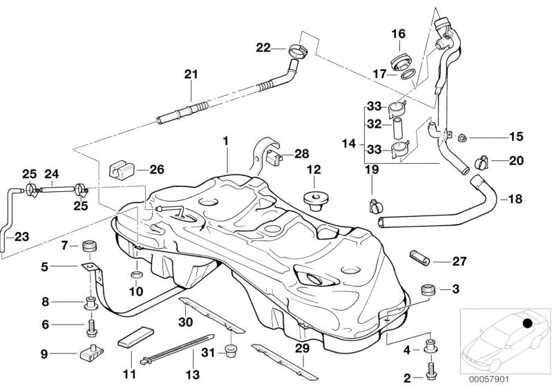 BMW 7 Serisi E38 Yakıt Deposu Lastik Tamponu 16111182944