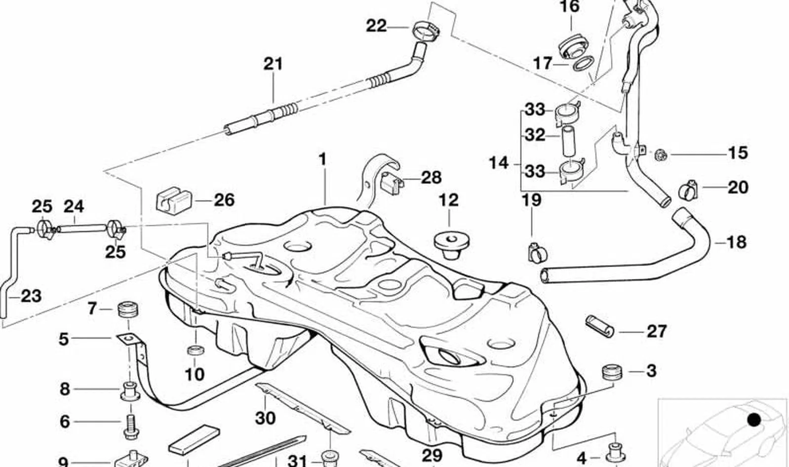 BMW 7 Serisi E38 Yakıt Deposu Lastik Tamponu 16111182944