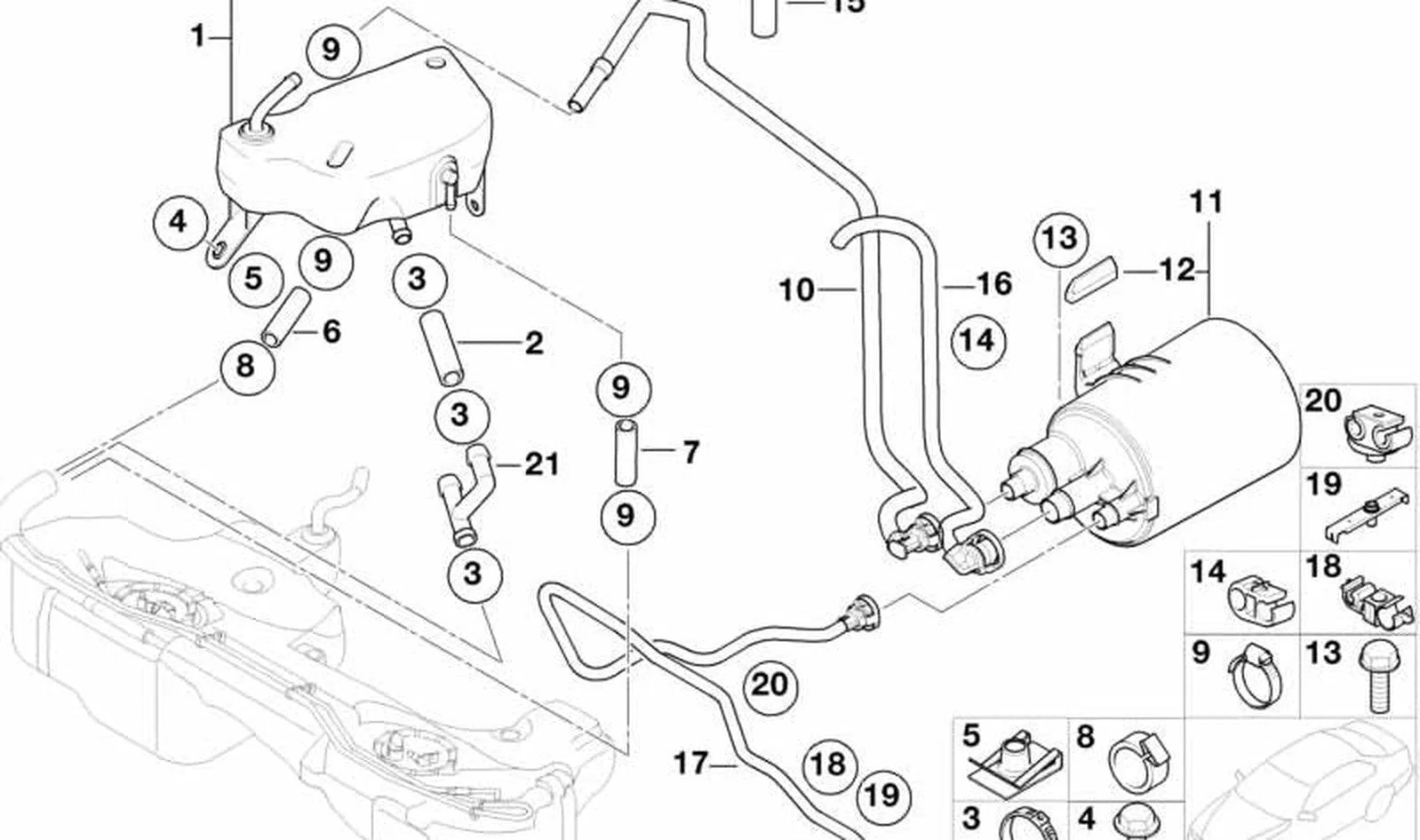 BMW 3 Serisi E46 Arka Yakıt Buharı Tahliye Borusu 16116753211