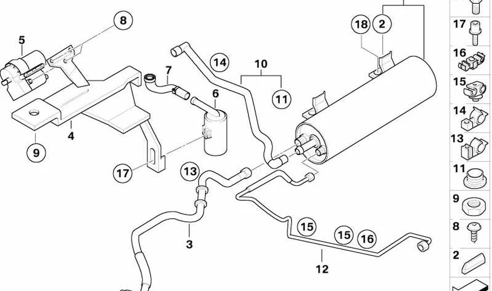 BMW E81 E82 E84 E87… Partikül Filtresi Havalandırma Borusu 16116757508