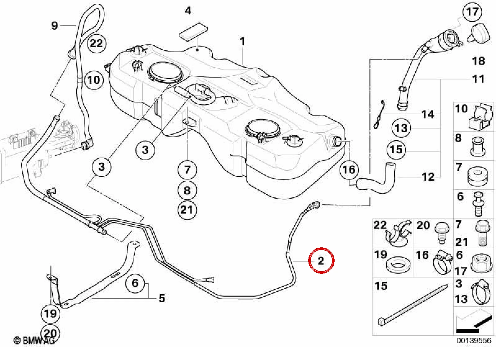 BMW MINI R50 R52 R53 Yakıt Deposu Havalandırma Borusu 16116763763