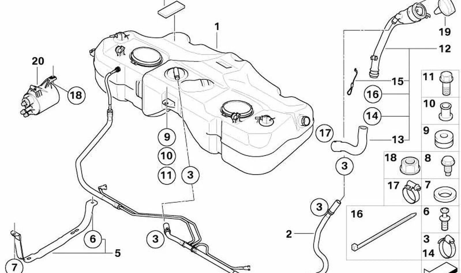 BMW MINI R50 R53 Yakıt Hattı Havalandırma Borusu 16116767997