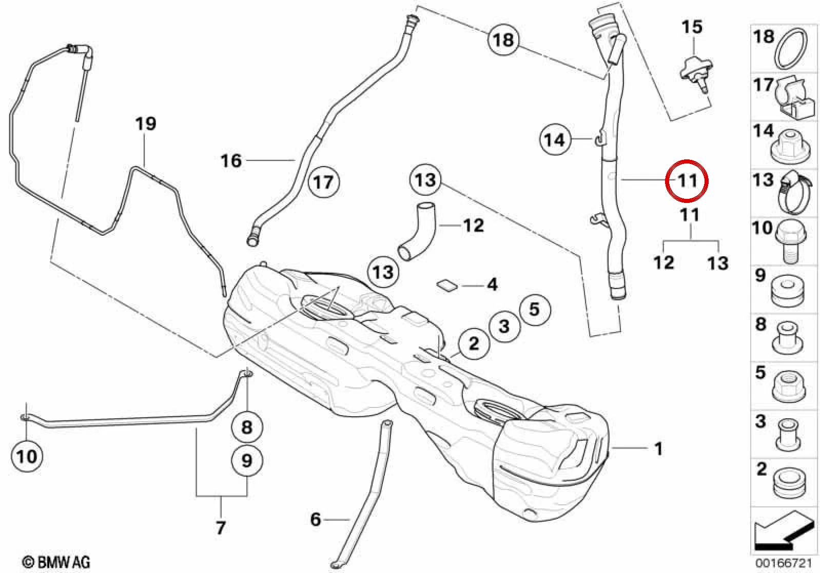 BMW X1 E84 Sentetik Dolum Borusu 16117207390