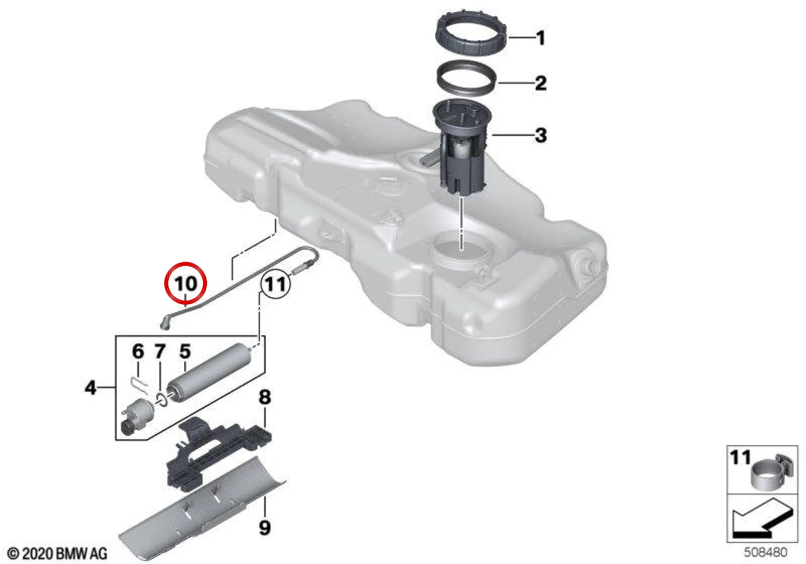 BMW MINI R60 R61 Arka Yakıt Besleme Borusu 16119803203