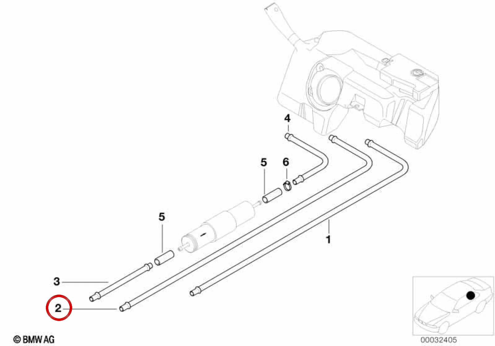 BMW 3 Serisi E36 Yakıt Geri Dönüş Borusu 16122228499