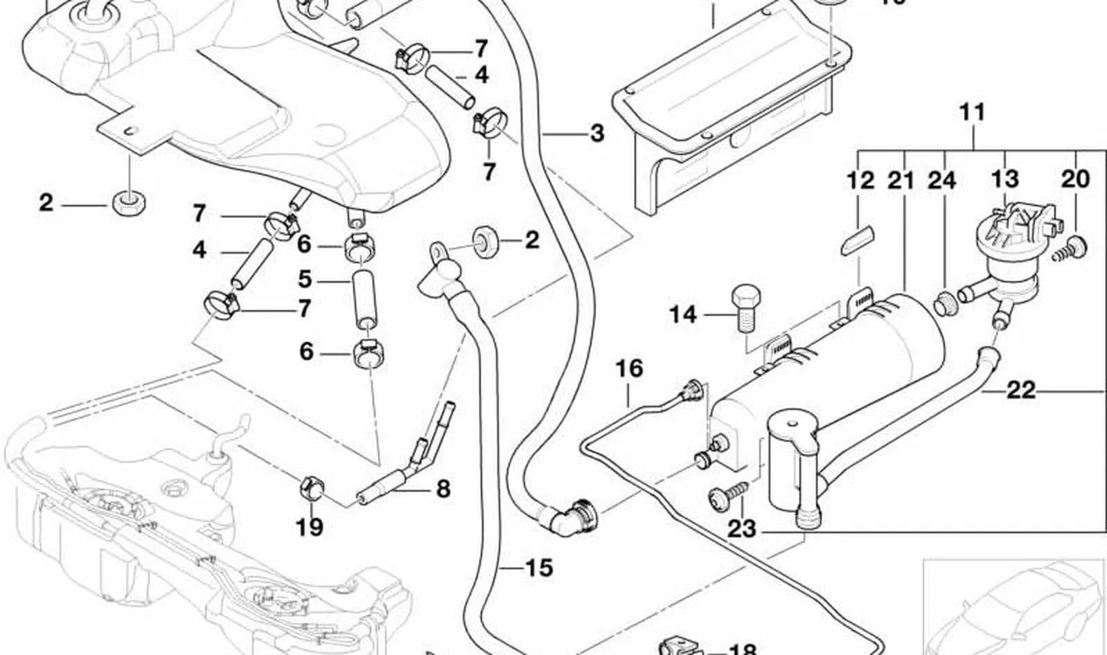 BMW 3 Serisi E46 Havalandırma Borusu 16132229415