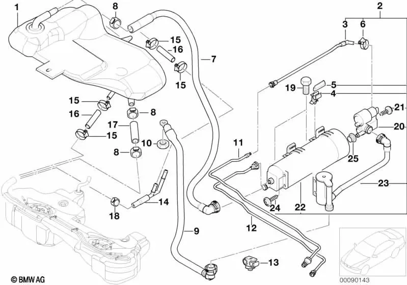 BMW 3 Serisi E46 Aktif Karbon Filtresi 16136765271