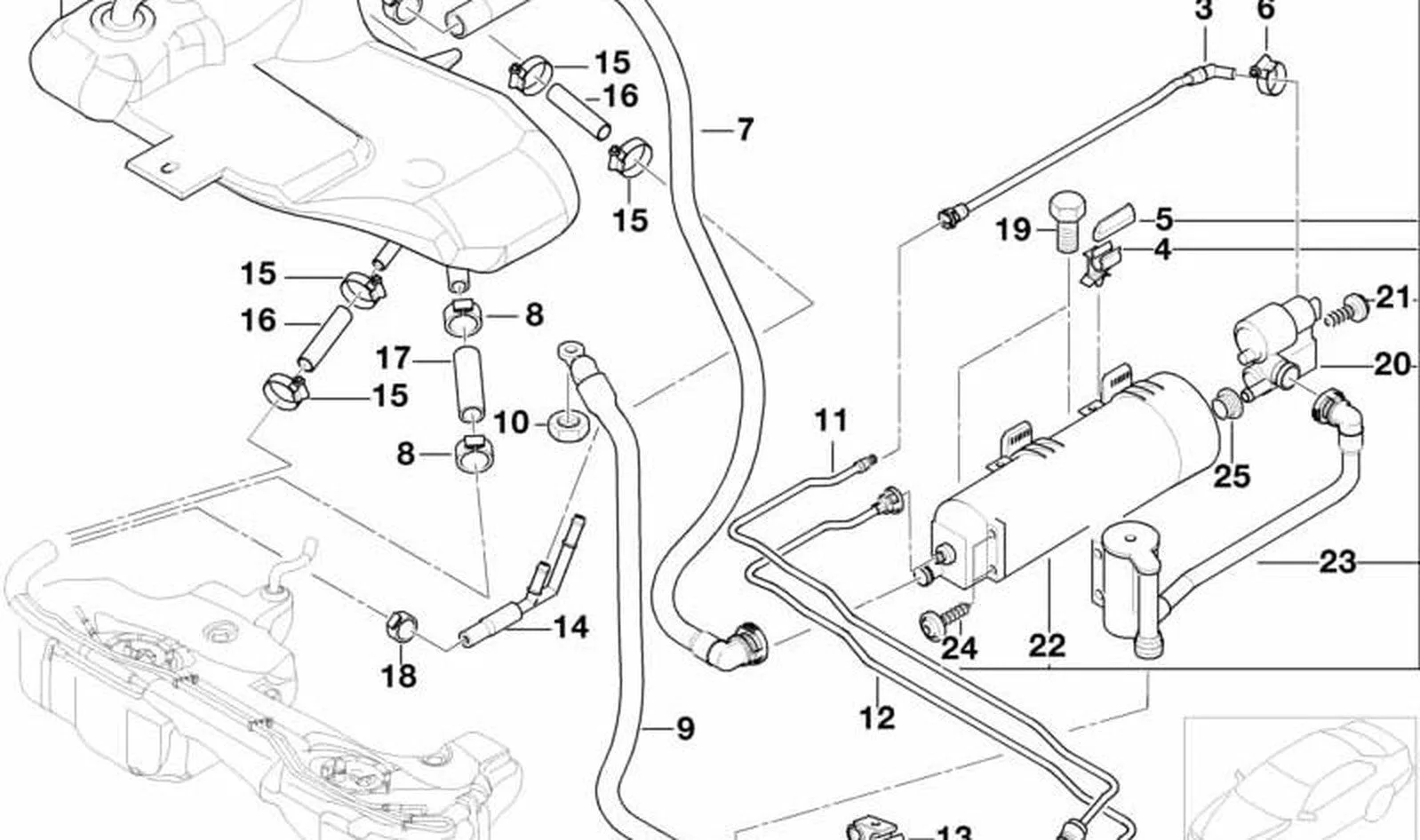 BMW 3 Serisi E46 Borulu Toz Filtresi 16136765272
