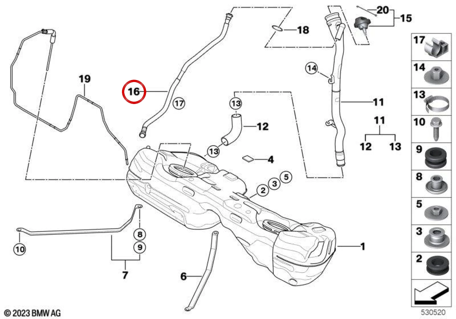 BMW 1 Serisi E82 E88 Dolum Havalandırma Borusu 16137180616