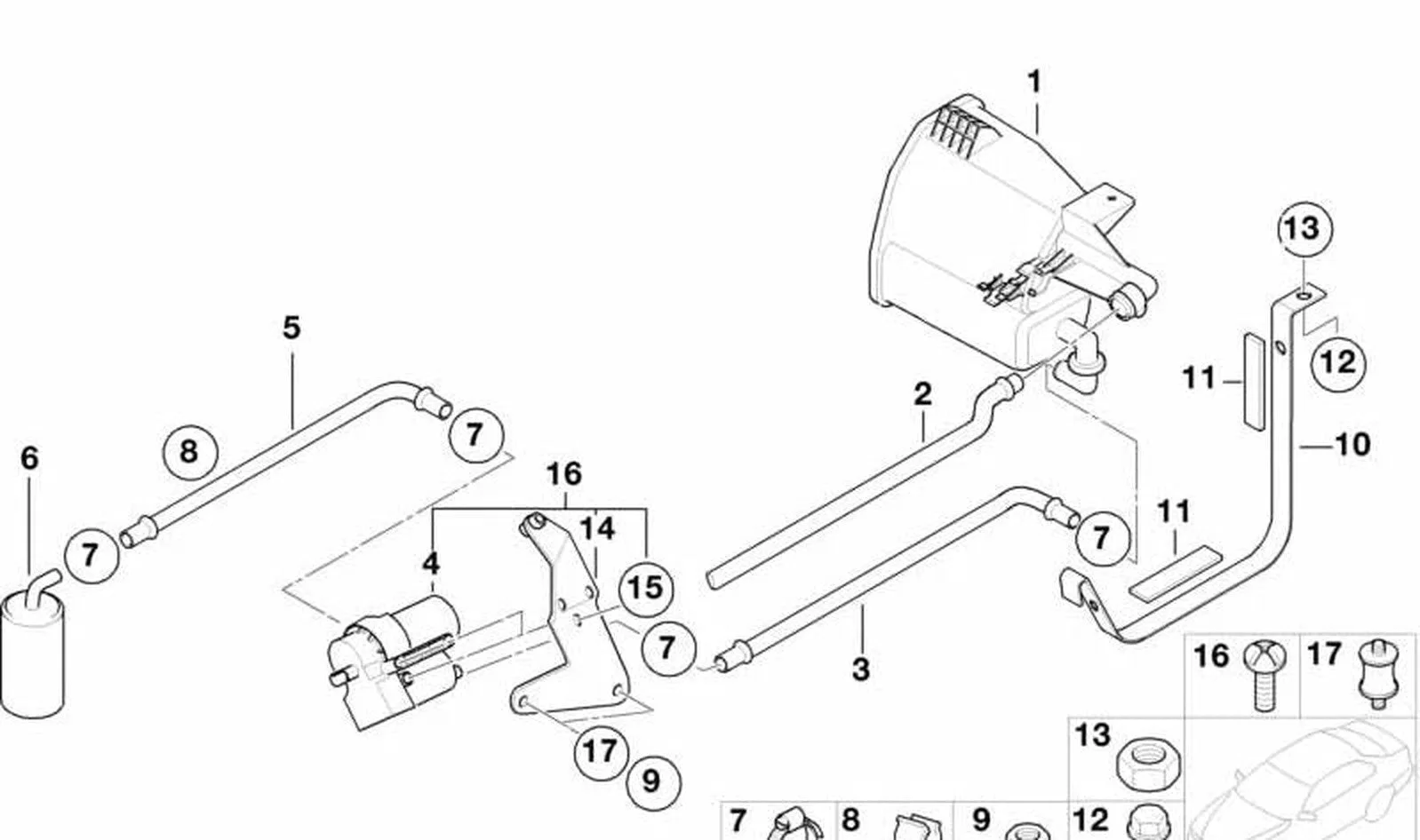 BMW E36 E38 E39 E53… Aktif Karbon Filtresi 16141183311
