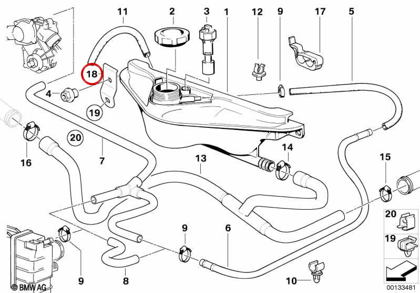 BMW E32 E34 Radyatör Fanı Tutucu Braketi 17111723713