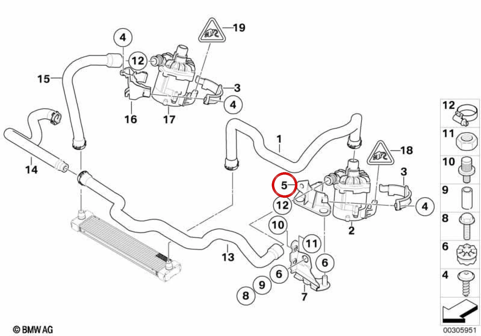 BMW E70 E71 E72 Elektrikli Su Pompası Braketi 17117589479