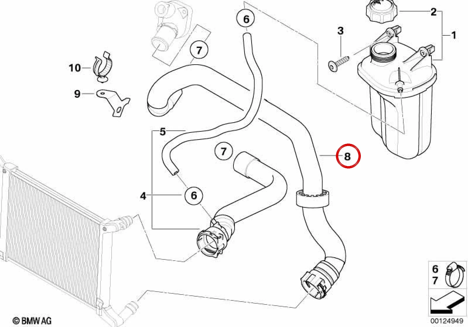 BMW MINI R50 Soğutma Sıvısı Ara Borusu 17127794618