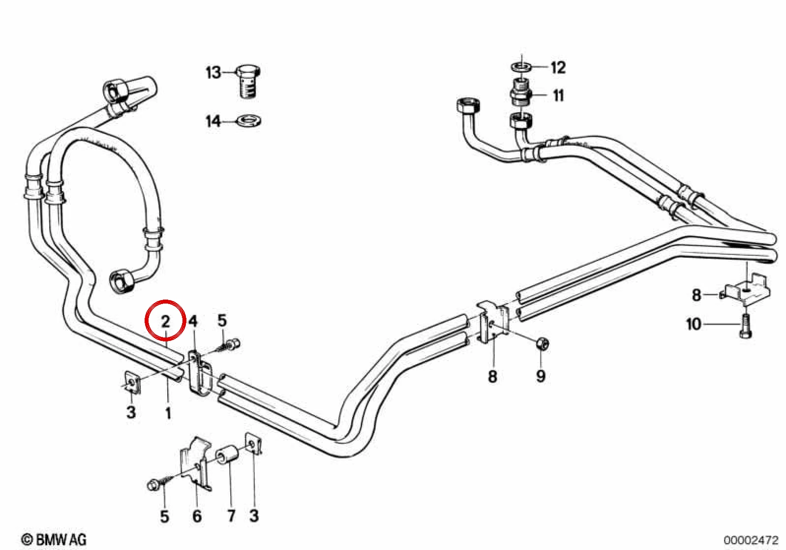 BMW 5 Serisi E28 Yağ Radyatörü Dönüş Borusu 17221152871