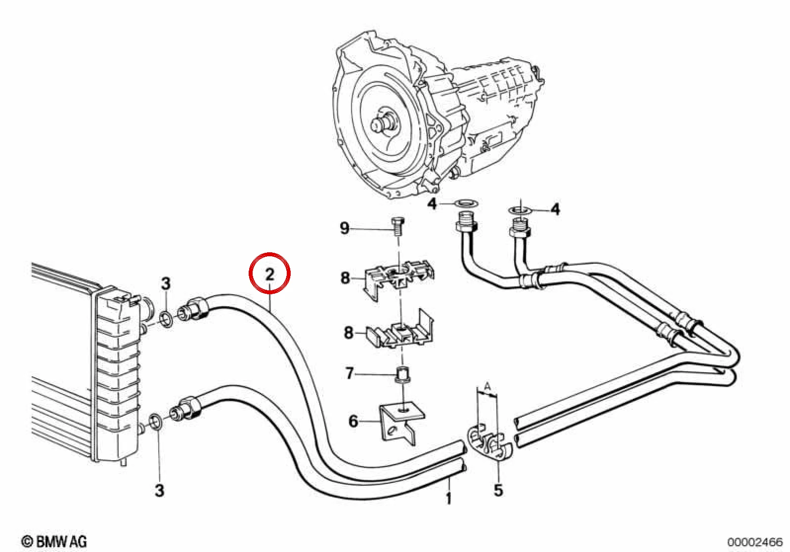 BMW 3 Serisi E30 Yağ Radyatörü Geri Dönüş Borusu 17221712707