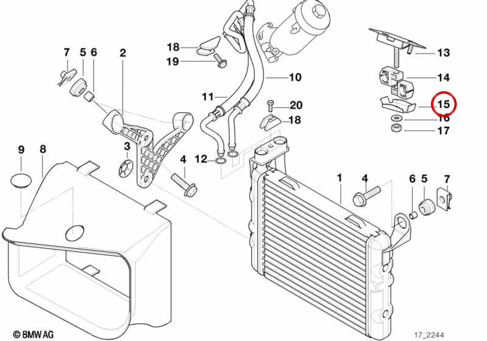 BMW E34 E38 E39 Yağ Soğutucusu Plakası 17222244848