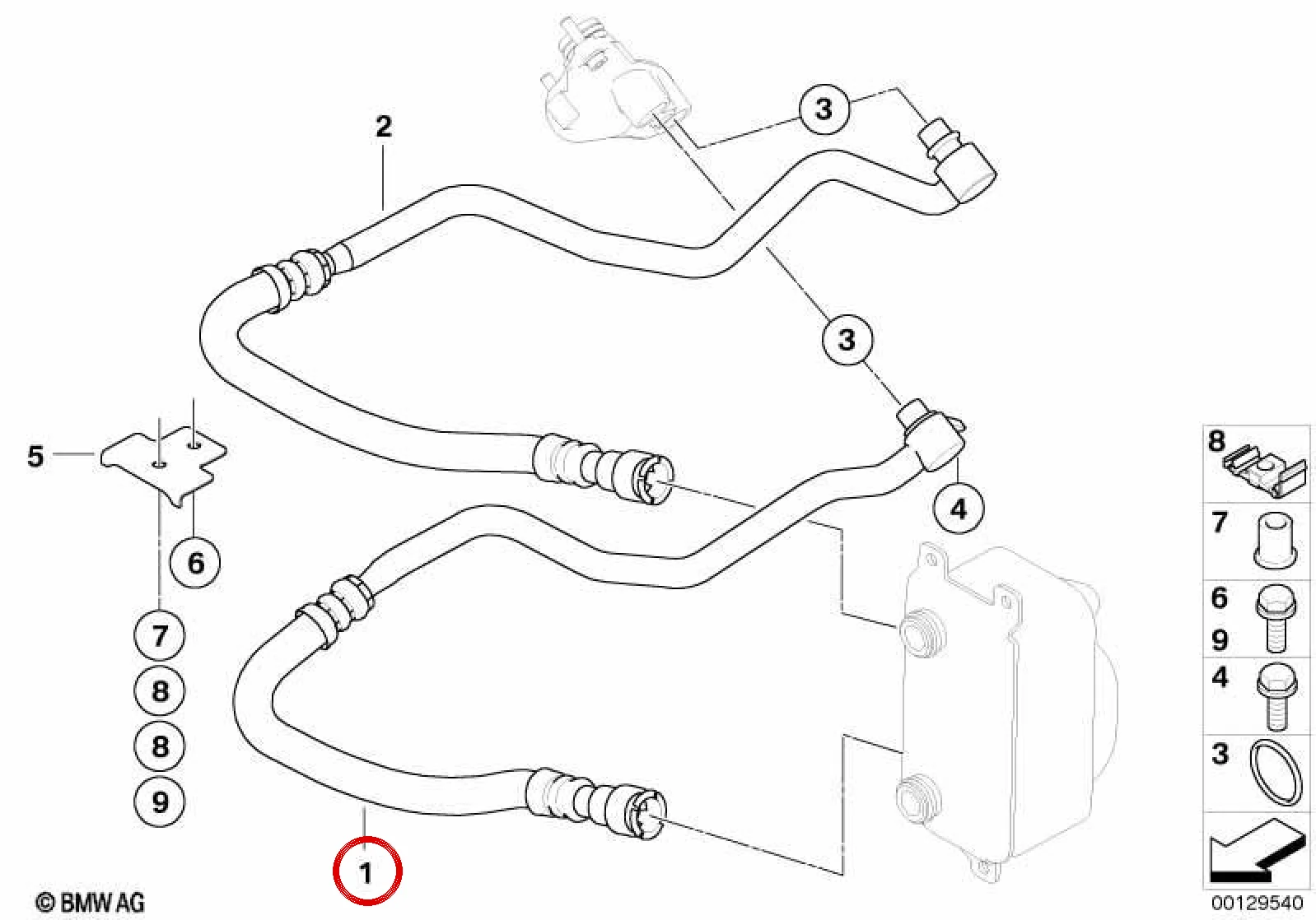 BMW E60 E61 E63 E64 Motor Yağı Soğutma Borusu 17227528607