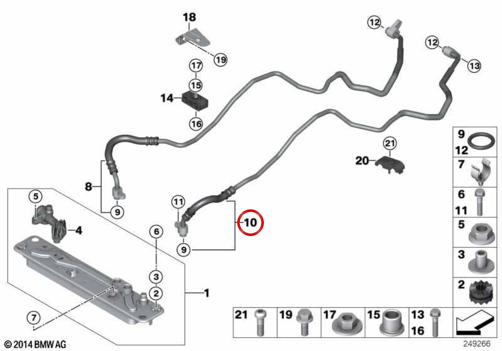 BMW E70 E71 Yağ Radyatörü Dönüş Borusu 17227795491