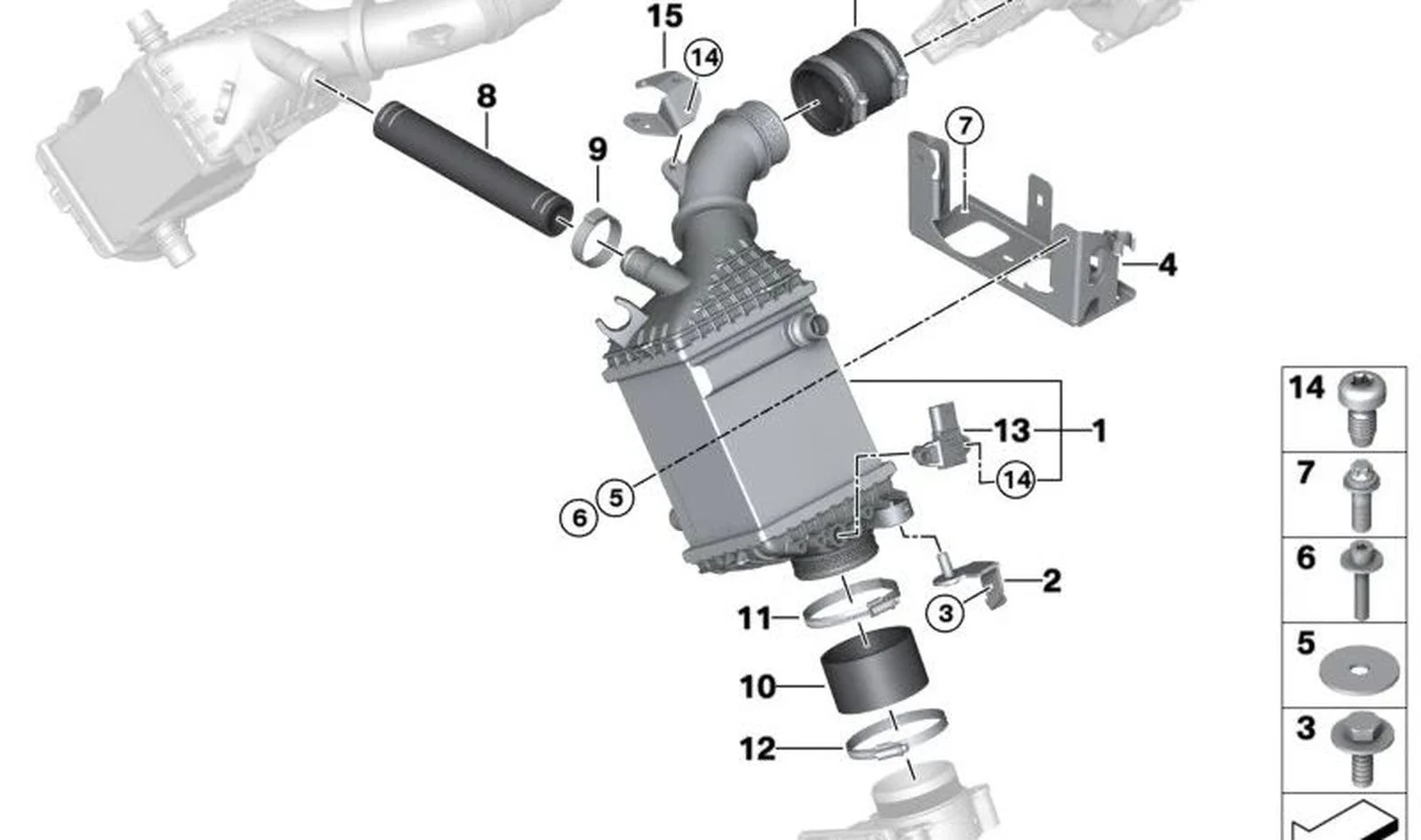 BMW F90 F91 F92 F93… Sol İntercooler Braketi 17517852409