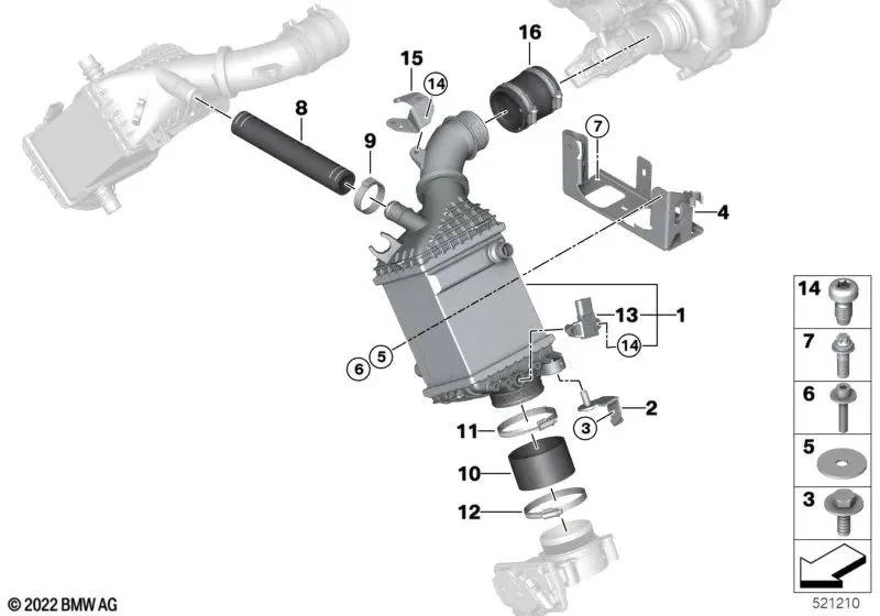 BMW F90 F91 G05 G70 İntercooler Esnek Hortumu 17518040250