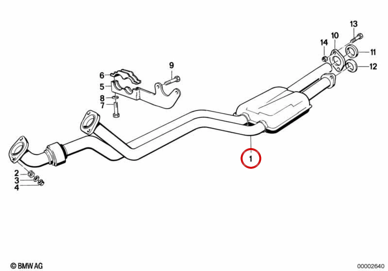 BMW 6 Serisi E24 Susturuculu Egzoz Ara Borusu 18101712465