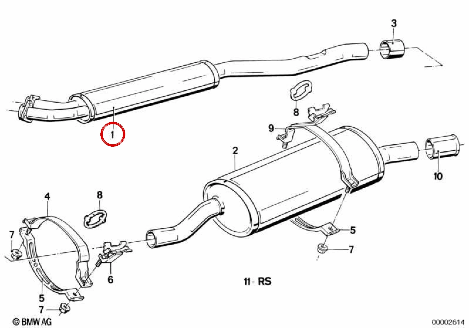 BMW 3 Serisi E30 Egzoz Ön Susturucusu 18101719277