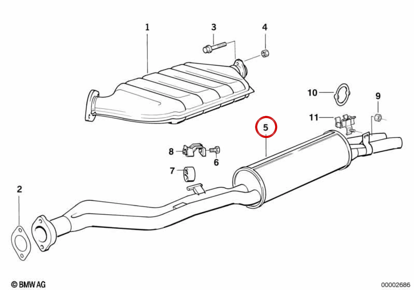 BMW 3 Serisi E30 Arka Susturucu 18102243545